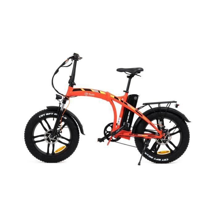 Vélo Électrique Youin Dubai Pliable - 7 vitesses SHIMANO – 250W – Roue 20'' – Batterie Amovible 36V/10Ah – Autonomie 45Km – Orange