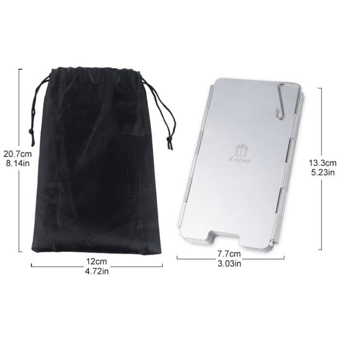 Pare-Brise Poêle En Aluminium Avec Sac à Cordon - 10/12/16 Plaques Au Choix - Neuf