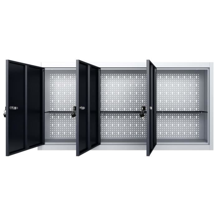 yuehuuroom Armoire à outils murale Style Industriel Métal Gris et noir AB145353 112314
