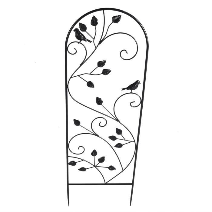 Lot De 4 Treillis De Jardin En Fer Noir - Rond Et Coeur Pour Plantes Grimpantes