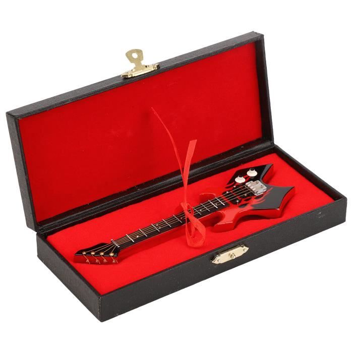 Statue deco,Mini guitare électrique Miniature en bois,modèle Instrument de musique,décoration