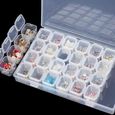 Boîte De Rangement Compartiments, Diamant Broderie Box En Plastique Transparent Avec 28 Petites Grilles - 2 Pcs-1