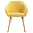 Home® Chaise de Salon Scandinave - Chaise de salle à manger - Fauteuil Chaise de cuisine Chaise à dîner Jaune - Tissu 7020-1
