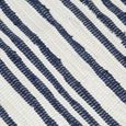 339NEUF Tapis de Salon Chambre Mode|Pailsson|Tapis De Sol Antidérapant chindi tissé à la main Coton 80x160 cm Bleu et blanc FRENCH D-1