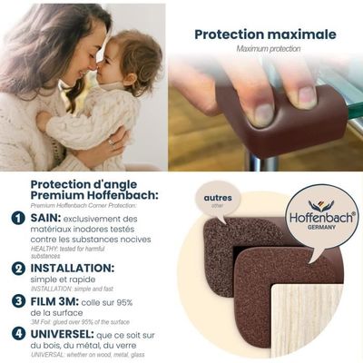 16pcs protections d'angle pour bébé Protection enfant pour table  autocollante Protection contre les chocs pour bébé et enfant(noir)