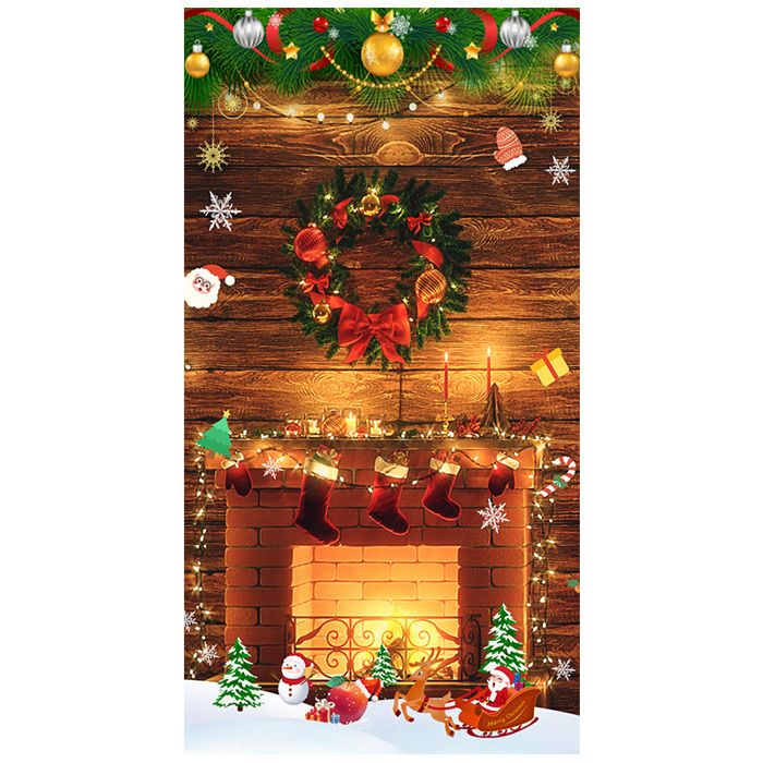 Housse De Porte élastique Noël 2025 – 91x203 Cm, Rouge, Pour Décorer L'entrée Ou L'intérieur