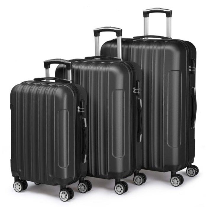 Set de 3 valises renforcées Bleu - M L XL