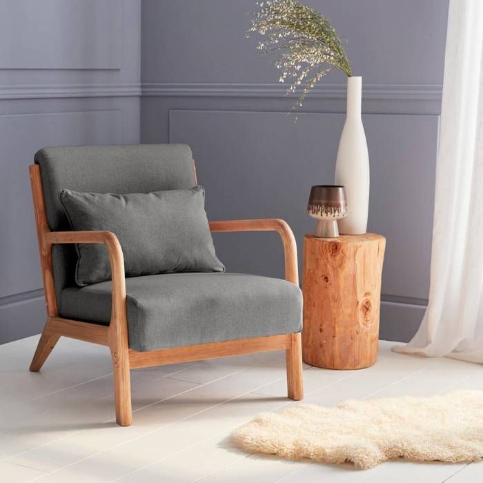 Fauteuil - SWEEEK - LORENS - Bouclettes blanches - Design scandinave -  Assise confortable - Cdiscount Maison