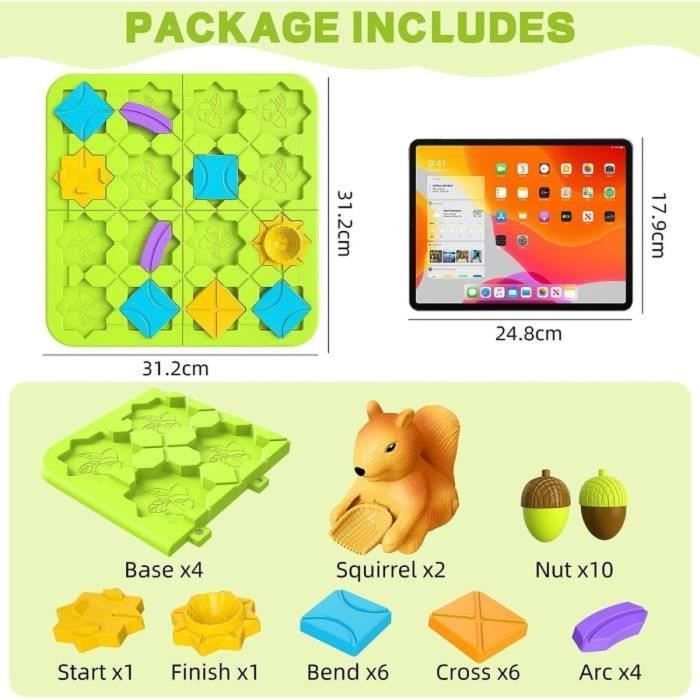 Hitrod Constructeur De Routes Logique - Jeu De Société à 3 Niveaux De Difficulte Jouets Pour Pour Les Jardins D Jeux De Ca Amz B0c