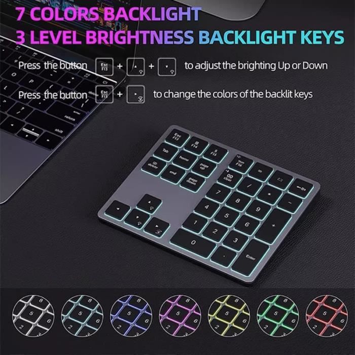 Pave Numerique Mac Clavier Numérique Bluetooth Pavé Numérique Bluetooth 2 -en-1 Avec Calculatrice - 34 Touches Pour PC/Mac/Tablette Pave Numerique Sans Fil Clavier Sans Fil Pour Ordinateur Portable Pave Numerique Mac Clavier Numérique Bluetooth Pavé Numérique Bluetooth 2 -en-1 Avec Calculatrice - 34 Touches Pour PC/Mac/Tablette Pave Numerique Sans Fil Clavier Sans Fil Pour Ordinateur Portable