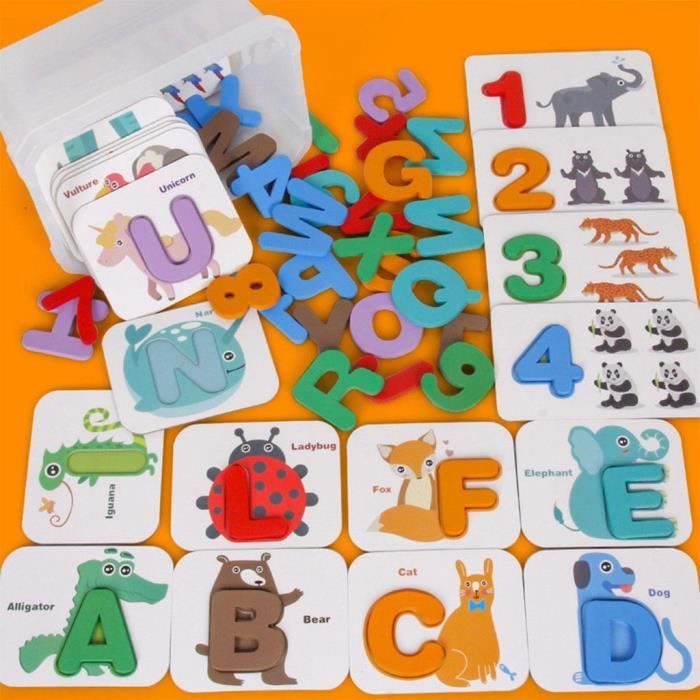 Puzzle 3D en bois pour enfants, lettres, chiffres, Alphabet, apprentissage  précoce, jouet éducatif préscolaire