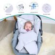 Couverture bébé siège bébé - TOTSY BABY - Animaux aquatiques gris - 90x90 cm - Coton-2