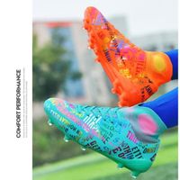Chaussures De Football Pour Enfant Garçon - Sans Lacets, Crampons Moulés - Cuir Synthétique - 3