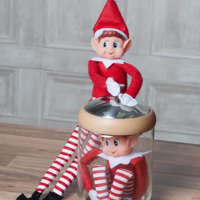 Decoration de Noel Glow Wholesale Lot de 2 figurines Elfie et Elvie Corps souple et visage en vinyle rouge Cdiscount Jeux Jouets