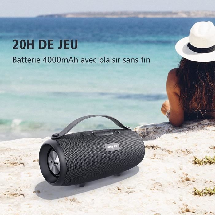 Enceinte Bluetooth Puissante 20W - Bluetooth 5.4, étanche IPX7 - Lumière RGB, TWS, Autonomie 30h - Noir - Pour L'extérieur Et La Maison