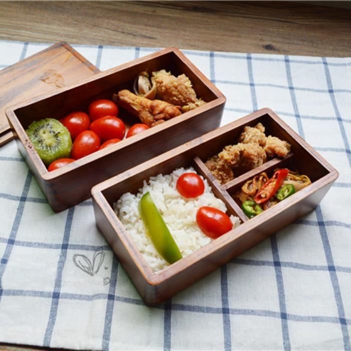 Boite Bento Japonais Bois - Lunch Box Repas du Midi
