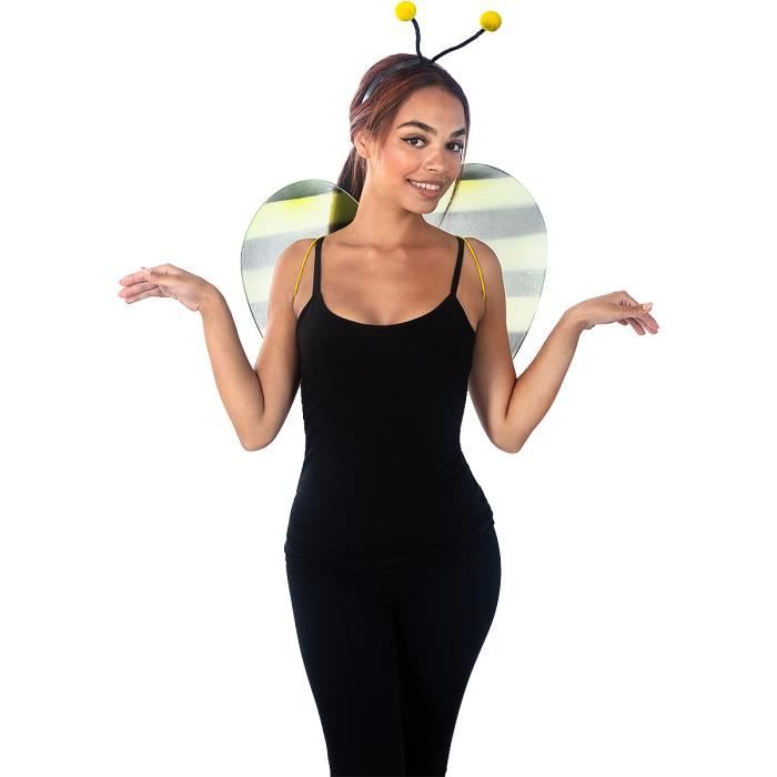 Set 3 Pièces Abeille - Ailes + Serre-Tête + Baguette pour l'anniversaire de votre enfant