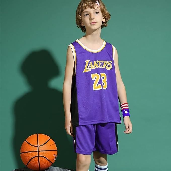 Tenue Basket Enfant,2 Pièces Ensemble Basket Enfant,Pop Maillot Basket  Enfant,Maillot de Basket Enfant - Avec numéro 23 - violet - Cdiscount Sport