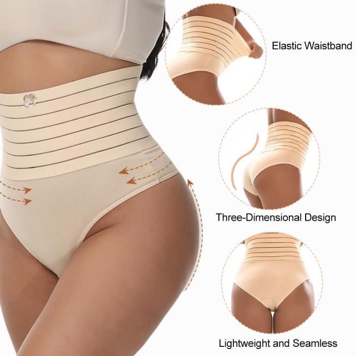 Femme Gaine String Ventre Plat Taille Haute Culottes Sculptantes Invisible  Gaine Amincissante Ventre Plat Gainante Minceur Panty