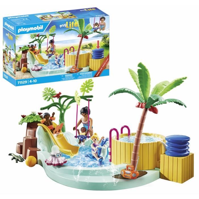 Playmobil - 70635 - Ilot Toboggan Aquatique - Jeux de construction pour