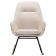 Home® Chaise de Salon Scandinave - Chaise à bascule - Fauteuil à bascule Crème Tissu 3624-3