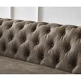 Canapé d'angle Chesterfield - DELIFE - Taupe - 2 places - Moelleux - Style classique-3