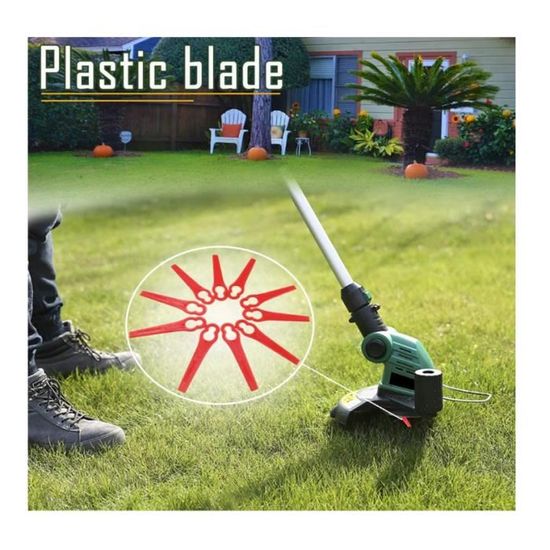 1A*4/LV Hi Collie 2021 100PCS 83X12X7MM Lames en Plastique de Rechange pour Coupe Bordure Tondeuse à Gazon en Plastique Lames Planchette à découper pour Jardin pelouse Tondeuse Accessoires 