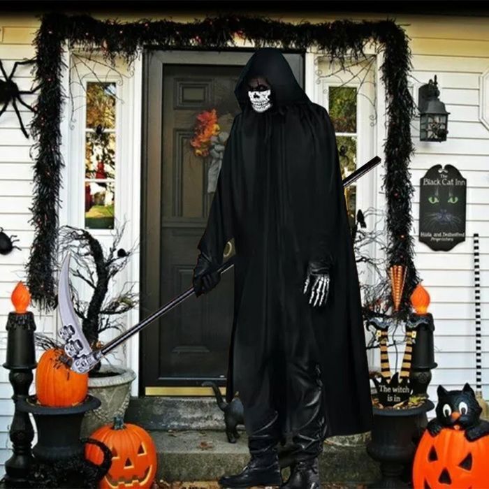 Déguisement De Faucheuse Adulte, Grim Reaper Costume Pour Jeu De Rôle, Avec Faucille Et Des Yeux Déguisement De Faucheuse Adulte, Grim Reaper Costume Pour Jeu De Rôle, Avec Faucille Et Des Yeux