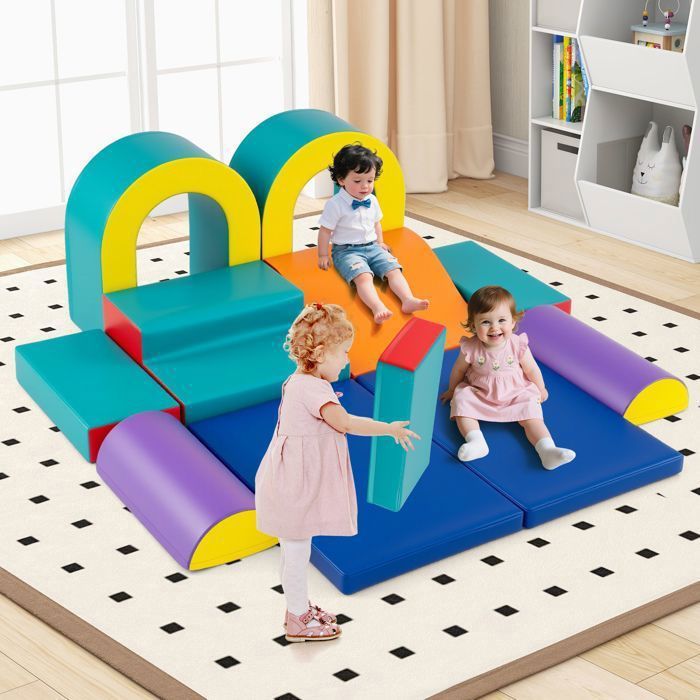 Parcours De Motricité Bébé 10 Pièces - Blocs D'Escalade En Mousse Pour Grimper Et Ramper | Jeu D'Éveil Enfant 1 An Et Plus