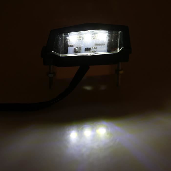Garosa Éclairage de Plaque d'Immatriculation à LED 12V Plaque d' Immatriculation de Moto Universelle Lumière LED Blanche Étanche - Cdiscount  Auto