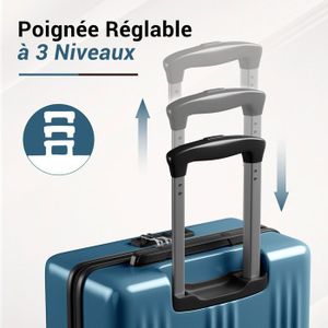 Bagage De Cabine Valise Rigide En Polypropylène Léger 4 Roulettes Avec