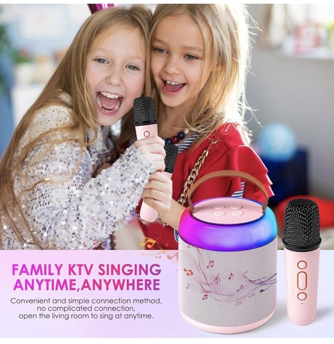 Machine Karaoké Enfant OBEST Avec 2 Micros - Jouet Karaoké Portable Pour 3-12 Ans