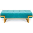Banquette Istanbul Velours Vert menthe Pieds Or-0