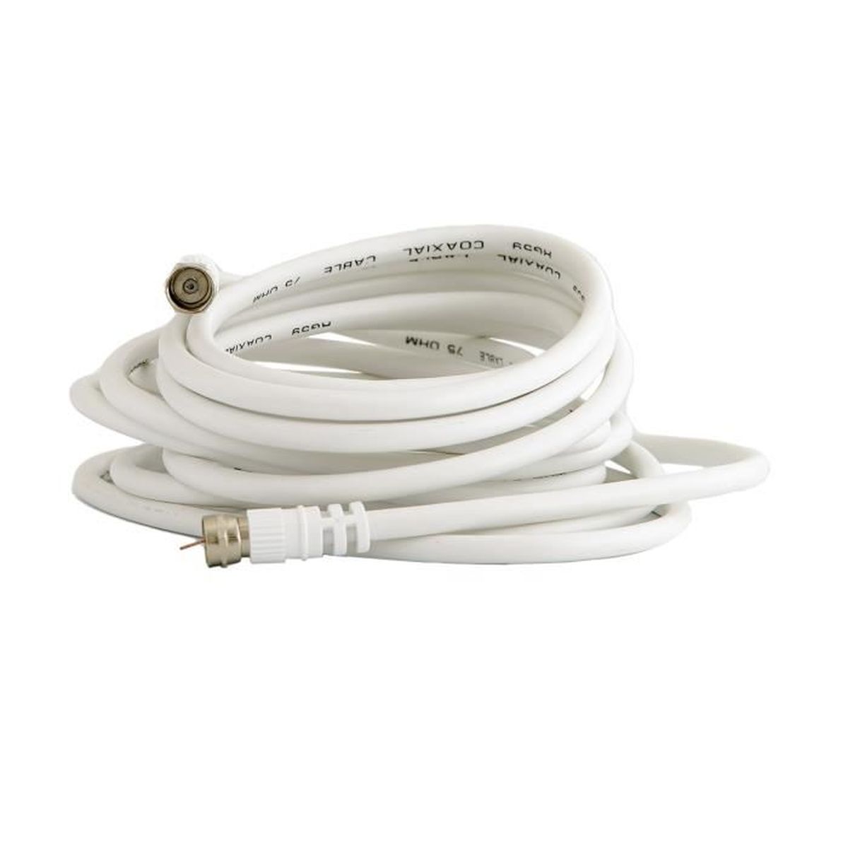 Câble coaxial "F" Mâle/Mâle pour téléviseur 2 mètres DHOME Raccord