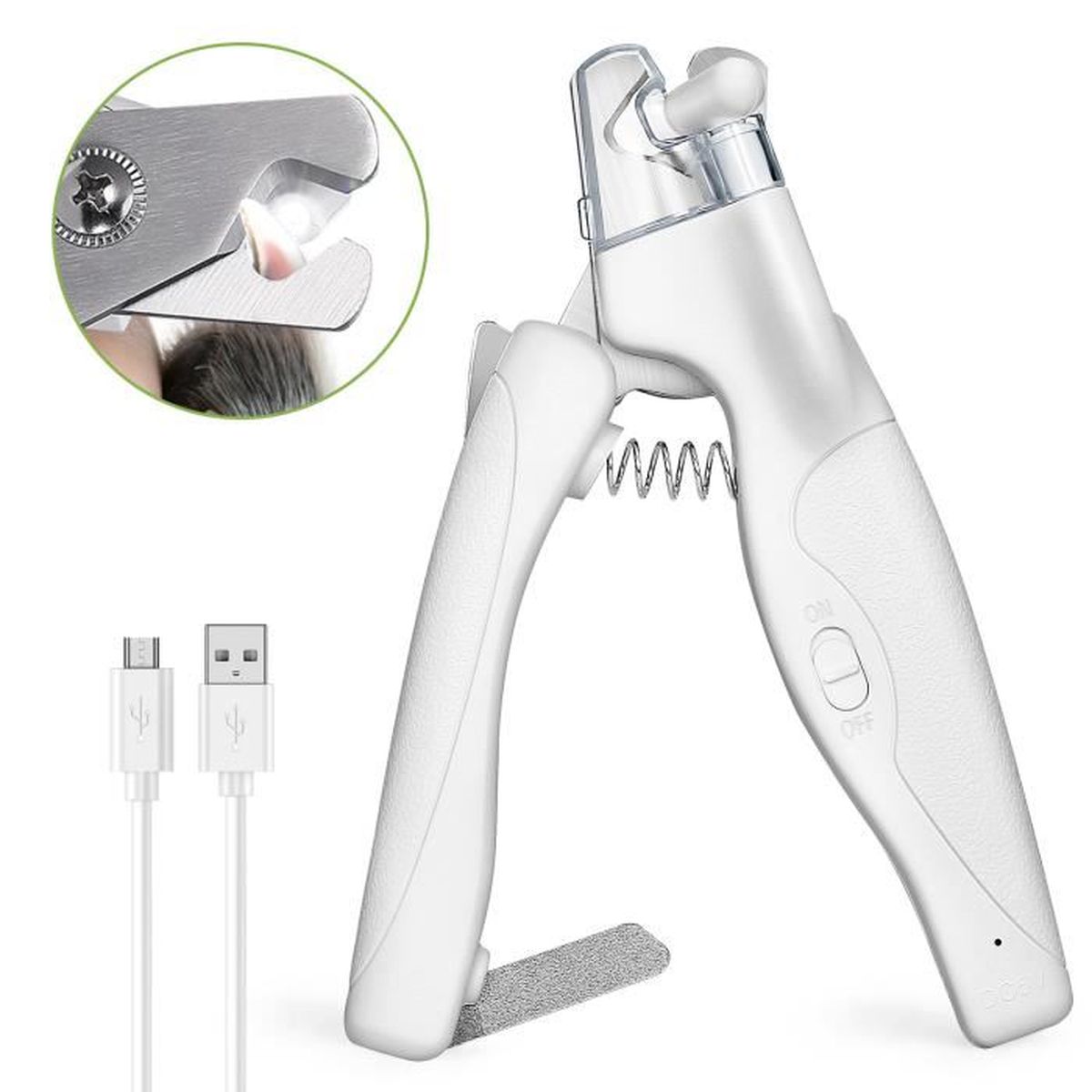 CIICII Coupe-ongles pour chien/chat avec lumière LED, coupe-ongles pour