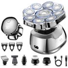 SEABUTY Rasoir Électrique Hommes 6 en 1 - 9D Flexible Rasoir Tete Chauve Homme Étanche IPX6 - Sec Et Humide Portable avec Écran