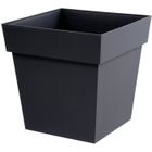 EDA PLASTIQUE EDA Pot de fleur carré Toscane - 39 x 39 x H 39 cm - 38 L - Gris anthracite