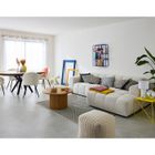 LISA DESIGN Ray - canapé d'angle droit - 4 places - en tissu texturé - Beige