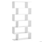 VASAGLE Bibliothèque, Étagère à 6 Niveaux, 24 x 70 x 191.6 cm, Meuble de rangement, Cloison Séparateur, Moderne,Blanc Nuage