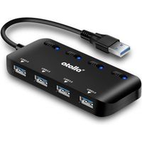 Atolla Hub USB 3.0 Multiprise, Multi 4 Ports USB Multiple Ultra Fin avec Voyants de Commutateurs d'alimentation Individuels