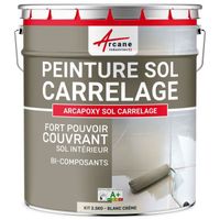 Peinture résine carrelage sol - ARCAPOXY SOL CARRELAGE  RAL 9001 Blanc crème - Kit 1 Kg jusqu'a 5m² pour 2 couches