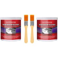 Rust Converter for Metal, Water-Based Metallic Paint Rust Remover with Brush, Anti-Rust Protection Car Coating Primer (2Pack)