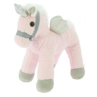 Peluche EQUI-KIDS poney - Couleur : Licorne ailée, rose, Taille : 30 cm
