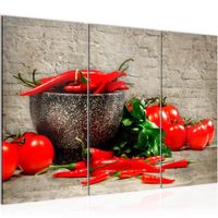 Runa art Tableau Décoration Murale Cuisine Légumes 120x80 cm - 3 Panneaux Deco Toile Prêt à Accrocher 005831a