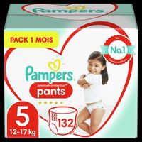 PAMPERS Premium protection Pants Taille 5 - 132 Couches-Culottes - Pack 1 Mois