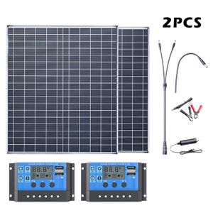 Chargeur Batterie Extérieure Solaire Kit Panneau Solaire 22W Pour Batterie 12V - Chargeur Intelligent Avec Protection - Idéal Bateau, Voiture, Camping Chargeur Solaire Batterie Voiture Bateau