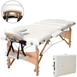 TABLE DE MASSAGE - TABLE DE SOIN Vesgantti Table de Massage Pliante en Cadre Bois L