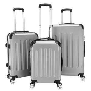 TROLLEY MATERIEL Lot de 3 valises rigides, 4 Roues 360° Poignée tél