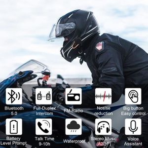 INTERCOM MOTO BETOWEY BT-S3 Kit Bluetooth Casque Moto avec Radio