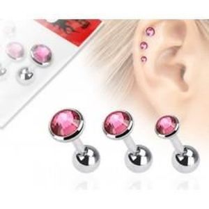 Piercing tragus boule noire tige bioflex